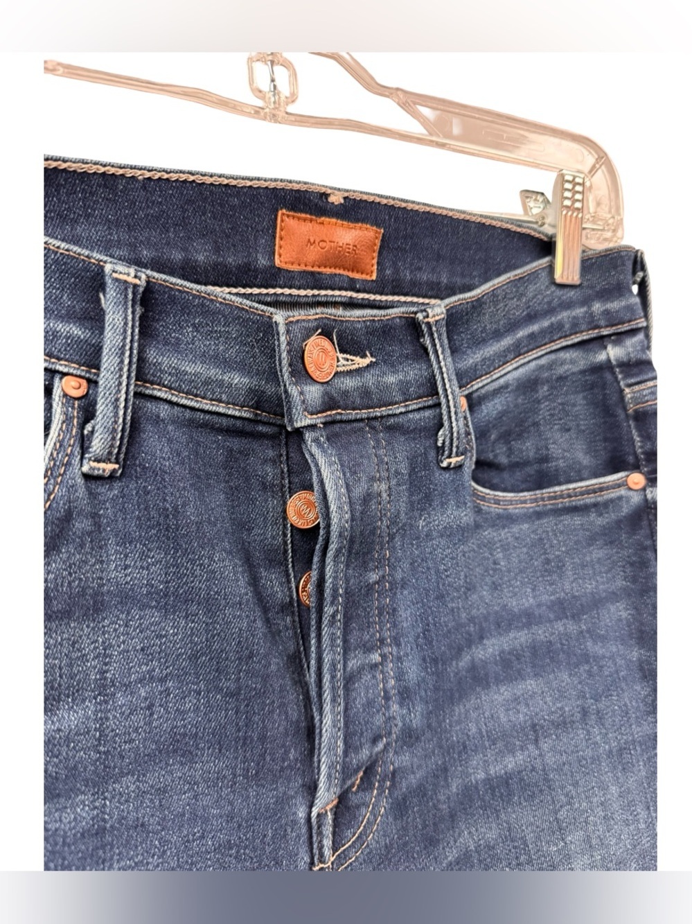 MOTHER The Stunner Ankle Fray Jeans Sweet Lime Wash High Rise Skinny 27 - Picture 5 of 16